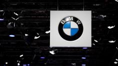 The BMW booth displays the company logo at the North American International Auto Show in Detroit, Michigan, U.S. January 16, 2018.  REUTERS/Jonathan Ernst