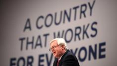 Britain's Secretary of State for Exiting the European Union David Davies speaks at the annual Conservative Party Conference in Birmingham, Britain, October 2, 2016. REUTERS/Toby Melville 