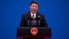 Chinese President Xi Jinping speaks during a briefing on the final day of the Belt and Road Forum, at the Yanqi Lake International Conference Centre, north of Beijing, China May 15, 2017.  REUTERS/Nicolas Asfouri/Pool  