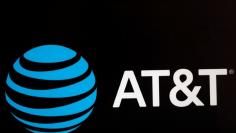 The AT&T logo is pictured during the Forbes Forum 2017 in Mexico City, Mexico, September 18, 2017. REUTERS/Edgard Garrido 