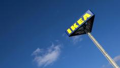 FILE PHOTO: The IKEA logo is seen outside IKEA Concept Center, a furniture store and headquarters of the IKEA brand owner Inter IKEA, in Delft, the Netherlands March 16, 2016.  REUTERS/Yves Herman/File Photo