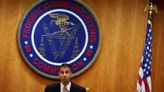 Chairman Ajit Pai speaks ahead of the vote on the repeal of so called net neutrality rules at the Federal Communications Commission in Washington