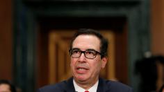 U.S. Treasury Secretary Steven Mnuchin testifies to the Senate Banking, Housing and Urban Affairs Committee in Washington